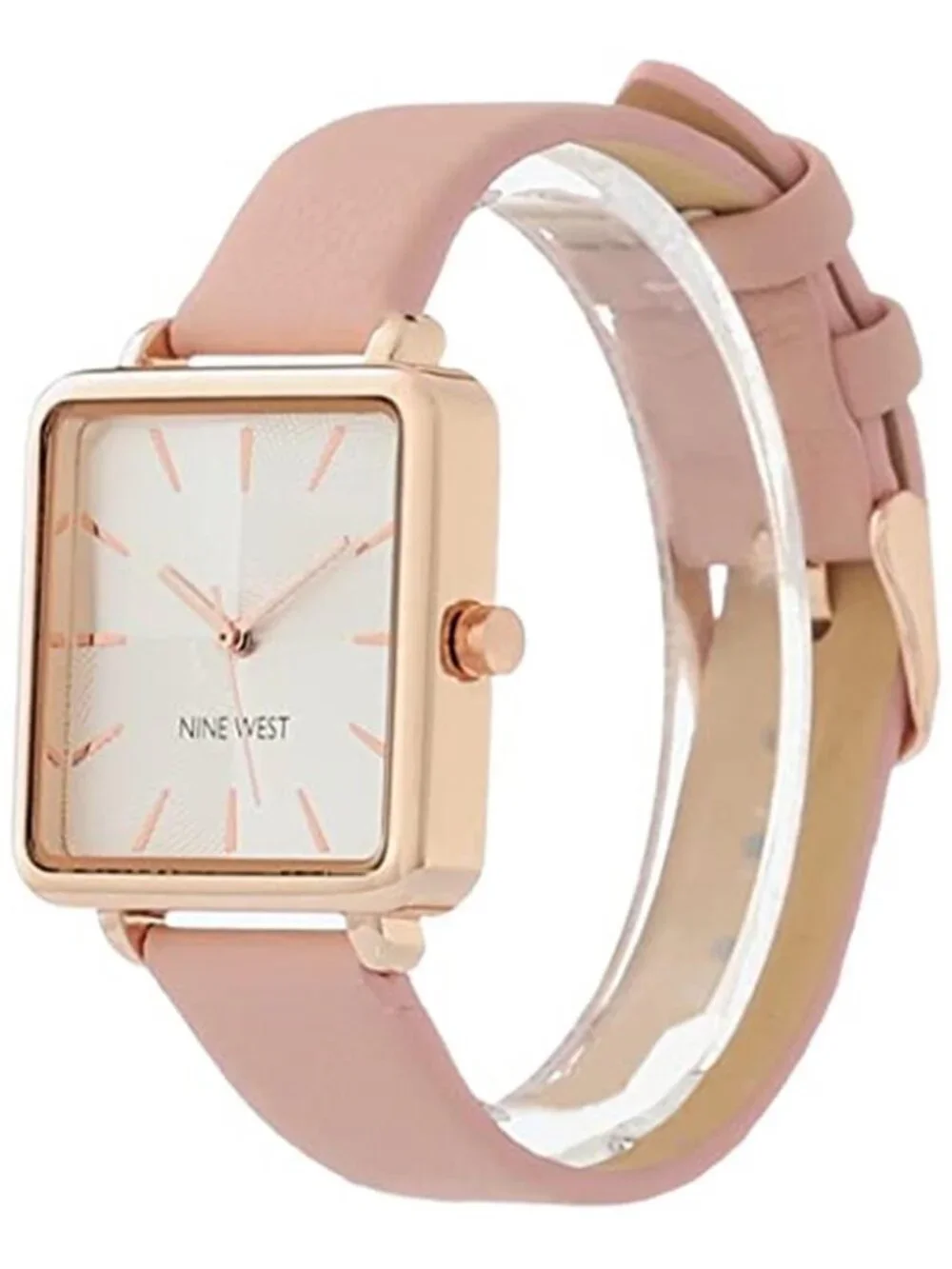 Nine West Women's Strap Watch Pink Rose Gold